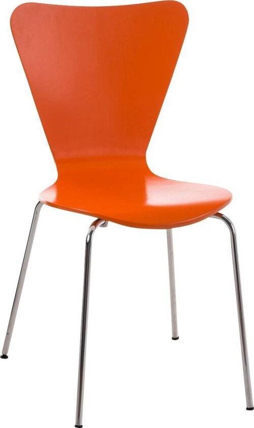 Bezoekersstoel - Stapelbaar - Hout - Oranje , SKU1540