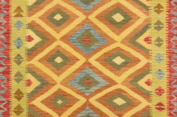 Afghan Maimana Kilim Colorful 243x150 Tapis tissé à la main 150x240 Beige Motif Géométrique 4