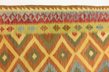 Afghan Maimana Kilim Colorful 243x150 Tapis tissé à la main 150x240 Beige Motif Géométrique 5