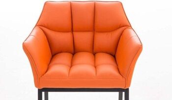 Chaise de salle à manger - Moderne - Cuir artificiel - Orange , SKU1554 2