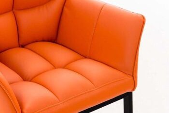 Chaise de salle à manger - Moderne - Cuir artificiel - Orange , SKU1554 4