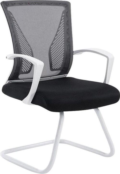 Bezoekersstoel - Comfortabel - Modern - Zwart - Wit Frame , SKU1576