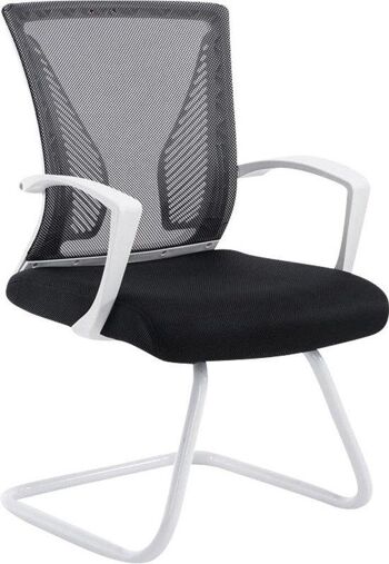 Chaise visiteur - Confortable - Moderne - Noir - Cadre Blanc, SKU1576 1