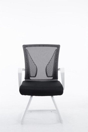 Chaise visiteur - Confortable - Moderne - Noir - Cadre Blanc, SKU1576 2