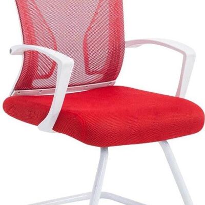 Bezoekersstoel - Comfortabel - Modern - Rood - Wit Frame , SKU1581
