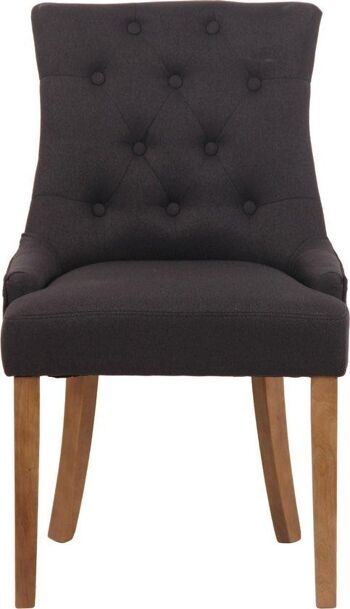 Chaise de salle à manger - Tissu - Antique - Pieds en bois - Noir , SKU1582 1