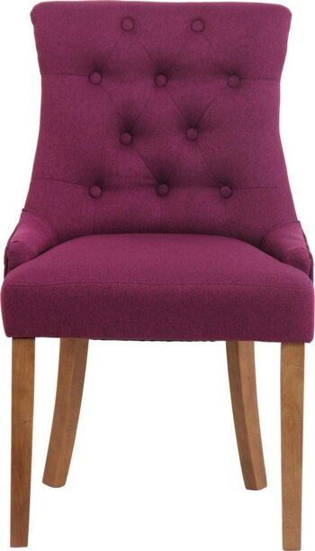 Chaise de salle à manger - Tissu - Antique - Pieds en bois - Violet , SKU1584 1