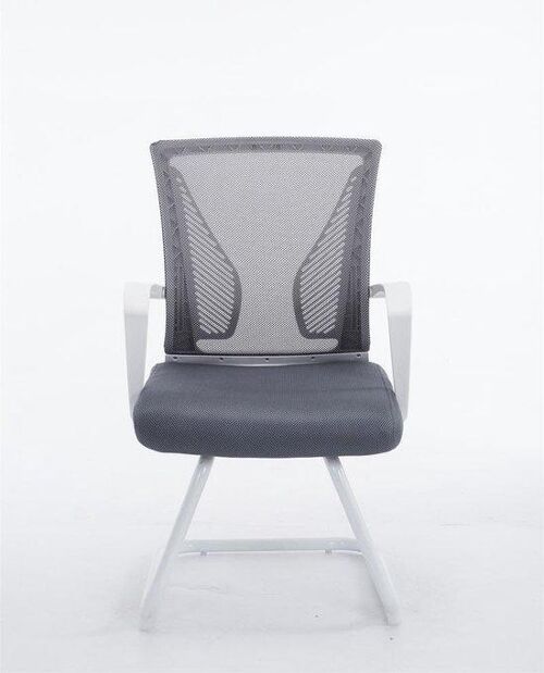 Bezoekersstoel - Comfortabel - Modern - Grijs - Wit Frame , SKU1587