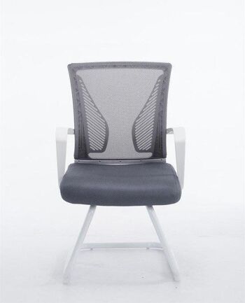 Chaise visiteur - Confortable - Moderne - Gris - Cadre Blanc, SKU1587 1