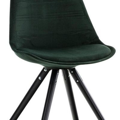 Eetkamerstoel - Ronde stoel - Zwarte poten - Groen - Fluweel , SKU1590