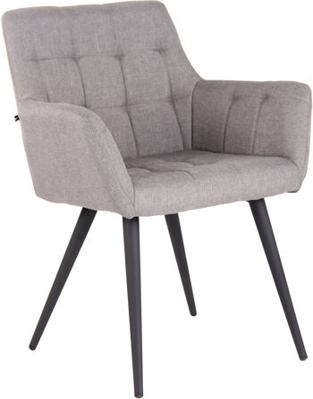 Chaise de salle à manger - Tissu - Gris - Design moderne, SKU1595 1