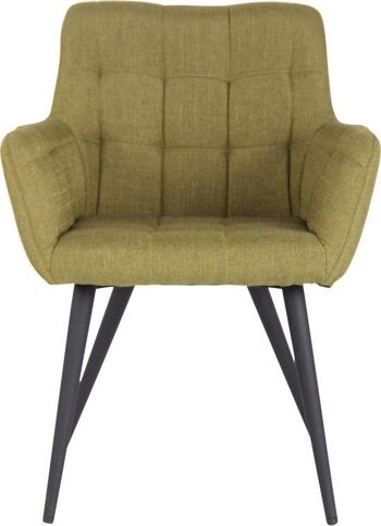 Chaise de salle à manger - Vert - Tissu - Design moderne, SKU1598