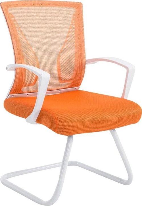 Bezoekersstoel - Comfortabel - Modern - Oranje - Wit Frame , SKU1602