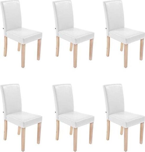 Eetkamerstoelen - Set van 6 - Kunstleer - Wit , SKU1610