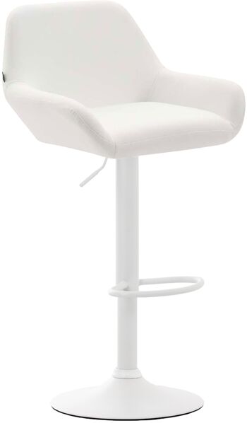 Tabouret de bar - Cuir artificiel - Dossier - Accoudoir - Gris , SKU1616 3