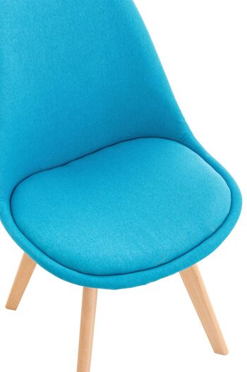 Chaise de salle à manger - Dossier - En tissu - Bois - Turquoise , SKU1624 3