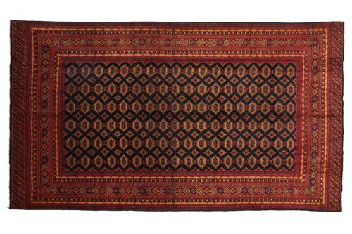 Afghan Mauri 294x196 Handgeknüpft Teppich 200x290 Blau Geometrisch Kurzflor Orient Rug