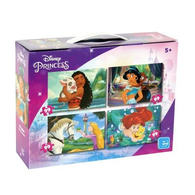 Puzzles Princesas Disney, 4 en 1, 99 Piezas