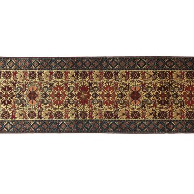 Afghan Mauri Kabul 272x80 tappeto annodato a mano 80x270 runner rosso geometrico pelo corto