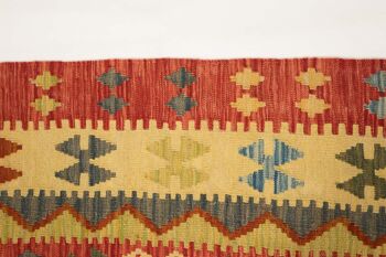 Afghan Maimana Kilim coloré 204x152 tapis tissé à la main 150x200 motif géométrique rouge 4