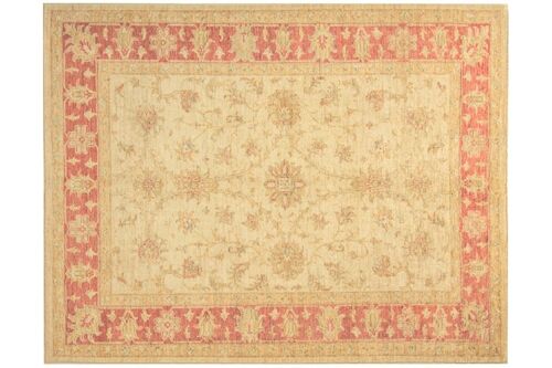 Afghan Chobi Ziegler 219x174 Handgeknüpft Teppich 170x220 Beige Orientalisch Kurzflor