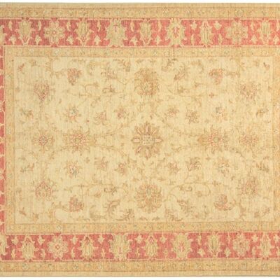 Afghan Chobi Ziegler 219x174 Handgeknüpft Teppich 170x220 Beige Orientalisch Kurzflor