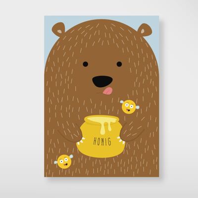 Postcard "honey bear"