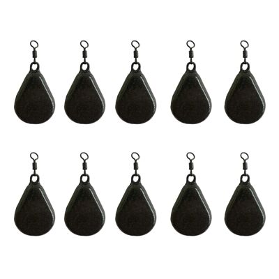 BZS Carp fishing Weights Flat Pear with Swivel Available in Smooth and Textured Finish - 2oz- 56.699g - Smooth