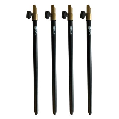 BZS Telescopic Black Aluminum Banksticks - 4x - 30-50cm