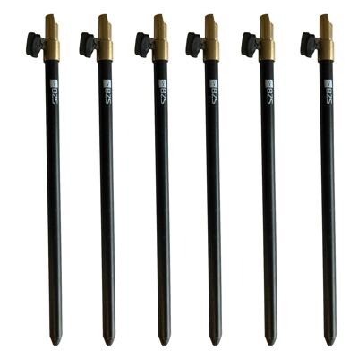 BZS Telescopic Black Aluminum Banksticks - 6x - 50-90cm