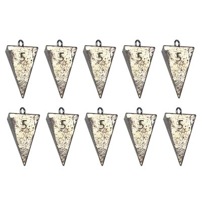 BZS SEA Pyramid Lead Fishing Weights Pack of 10 - 5oz - 141.74g