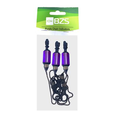 3 x Carp Bobbins chain bite indicators bite alarm bobbins - in Red Green Blue Purple & Mixed Colours - Purple
