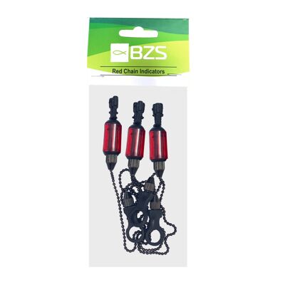 3 x Carp Bobbins chain bite indicators bite alarm bobbins - in Red Green Blue Purple & Mixed Colours - Red