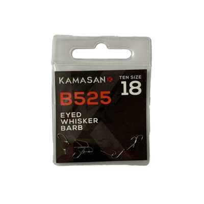 Kamasan B525 Eyed Whisker Barb Hooks - Available in all sizes - 18