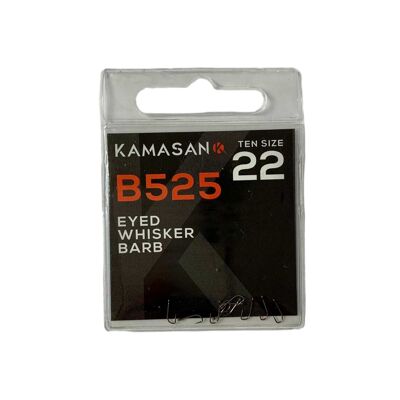 Kamasan B525 Eyed Whisker Barb Hooks - Available in all sizes - 22