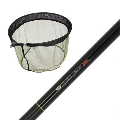 NGT Quickfish Match 3M 3 Section Handle & NGT Deluxe Match Mesh Carp Net