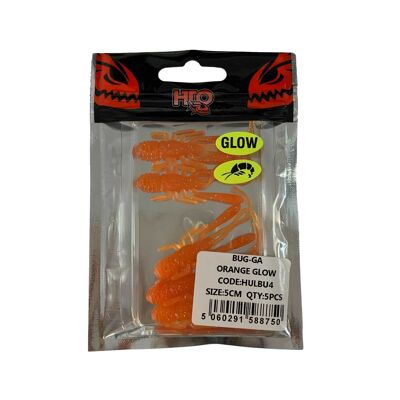 HTO Drop shot Rig Lures - Bug-Ga Orange Glow 5cm 5pcs