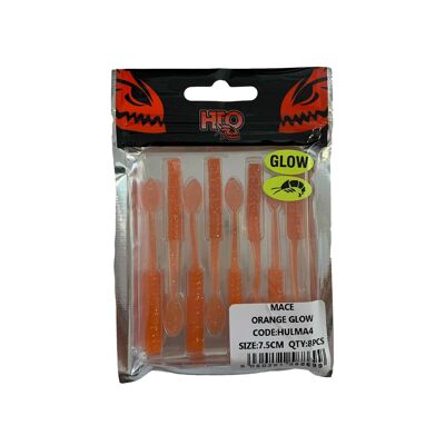 HTO Drop shot Rig Lures - Mace Orange Glow 7.5cm 8pcs