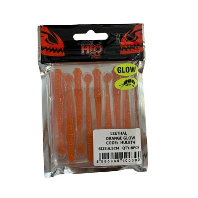 HTO Drop shot Rig Lures - Leethal Orange Glow 6.5cm 8pcs