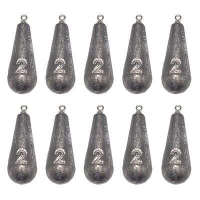 BZS SEA Fishing Weights Pear Lead With Swivel Style Pack of 10 - 2oz - 56.69g