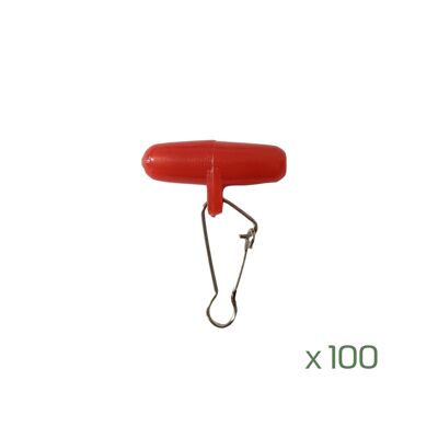 BZS Red Zip Sliders/booms for Boat/Sea Fishing Available in 20x, 50x,100x Per Pack (100x)