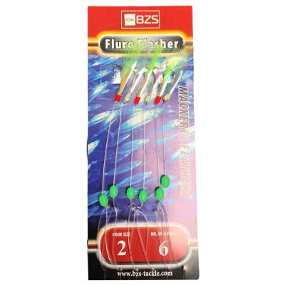 BZS Fluro Flasher mackerel feathers Available in 5 and 10 packets (5 Packets)