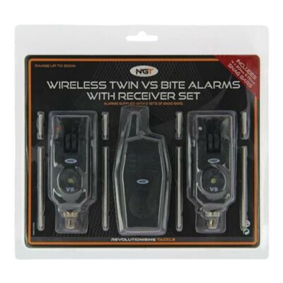 NGT Wireless Twin VS Bite Alarms With Receiver Set
