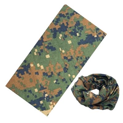 Real Tree Leaf Camouflage Camo Snood Cooling Multifunctional Headwear Washable Neck Gaiter Scarf Face Mask Head Cover Hat Multifunctional Face Cover Cycling Motorbike Mask - Digital Camouflage
