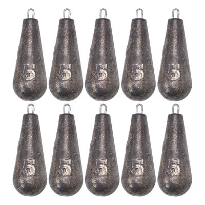 BZS SEA Fishing Weights Pear Lead Style Pack of 10 - 7oz