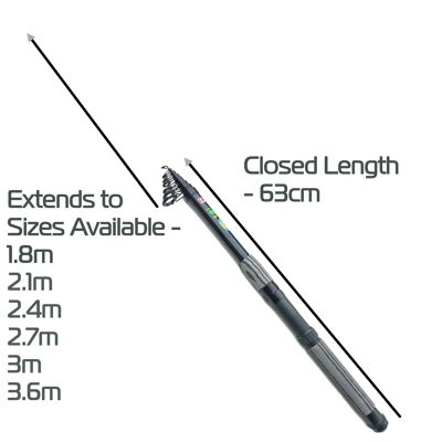 Lineaeffe Oxygen Telescopic Rods (Range of Sizes) - 2.4m - 2