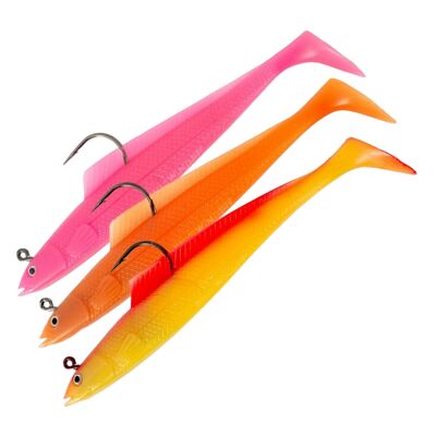 3pk Sidewinder Super Solid / Holo Sandeels Cod Bass Ling 6 inch Sea Fishing - Cod Squad