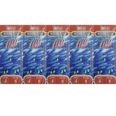 BZS Mini Shrimp Mackerel Feathers Available in 5 Packets and 10 Packets - 5 Packets