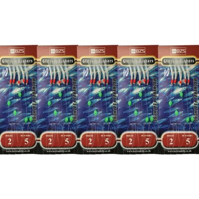 BZS Glitter flasher Tinsel mackerel feathers Available in 5 Packets and 10 Packets - 5 Packets