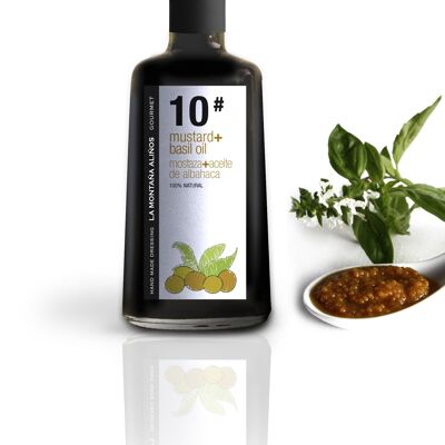 10 Aliño de mostaza + aceite de oliva de albahaca